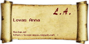Lovas Anna névjegykártya
